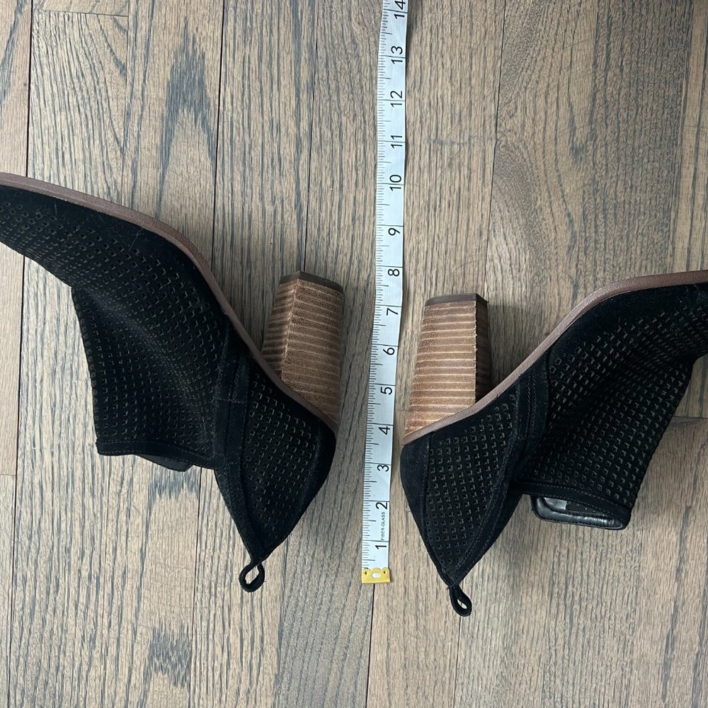 vince camuto perforated suede booties